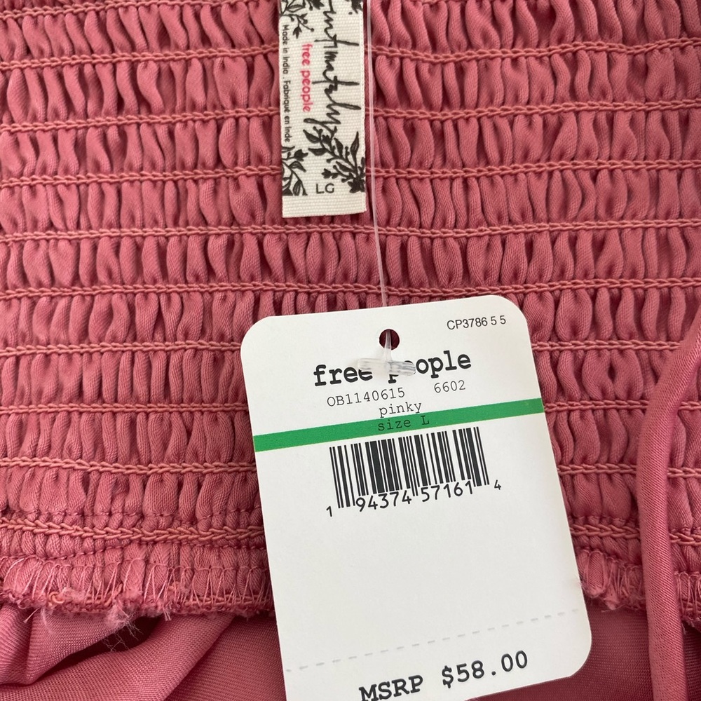 Free People Lyric Satin Pink Cami Tank Size Large - Picture 7 of 8